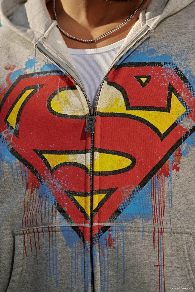 Superman Drip Zip-Ups - Heather Grey (2)