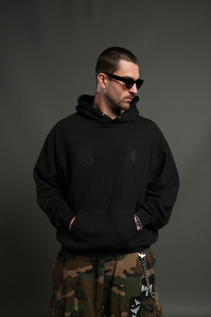 Webs and Shadows "Pierce" Hoodie in Blac (2)