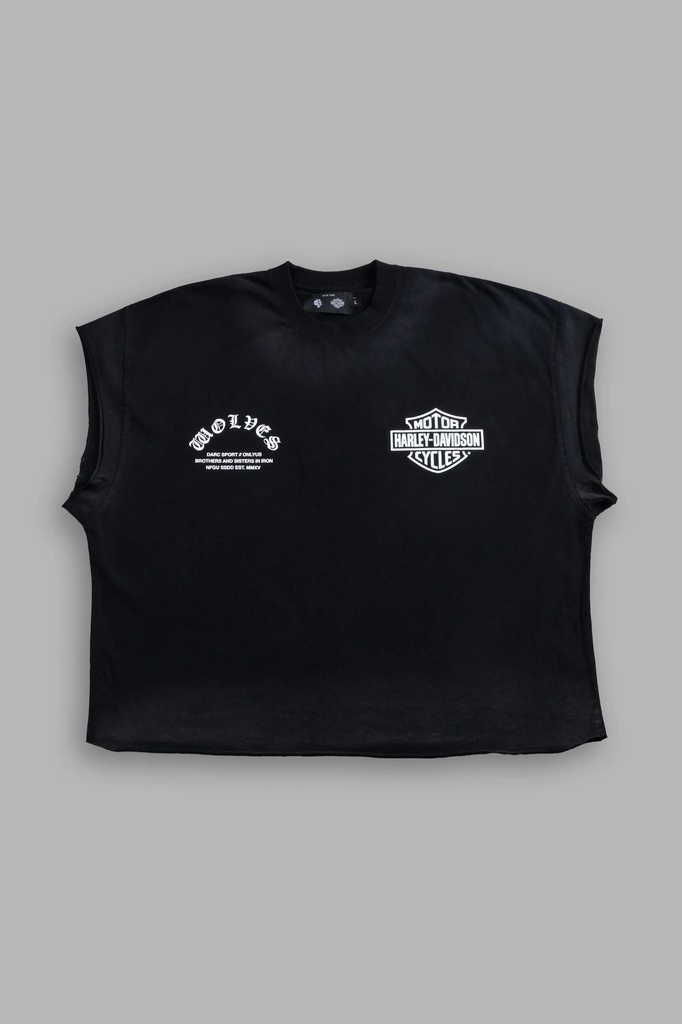 Iron Lightning Grunge Cut-Off Tee in Bla (3)