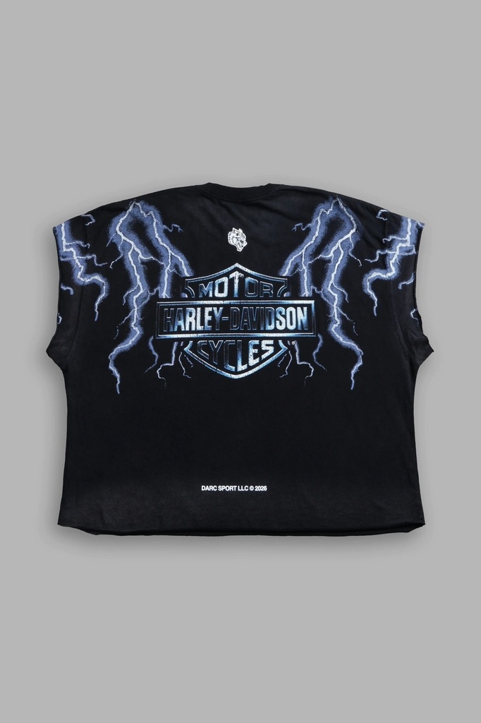 Iron Lightning Grunge Cut-Off Tee in Bla (4)