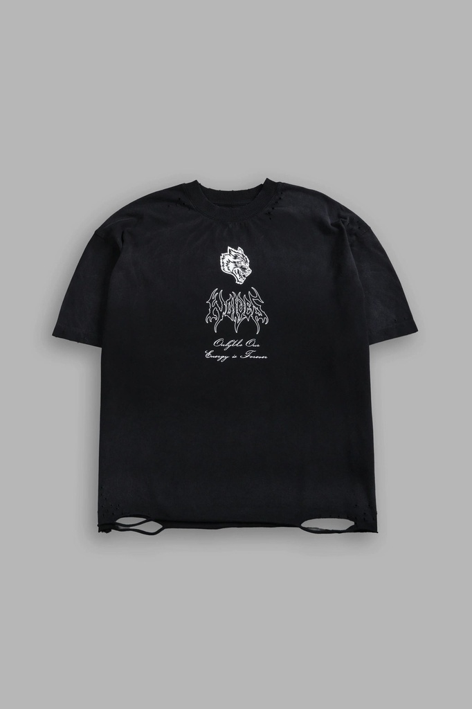 Mori Flames Distressed Grunge Tee in Bla (3)