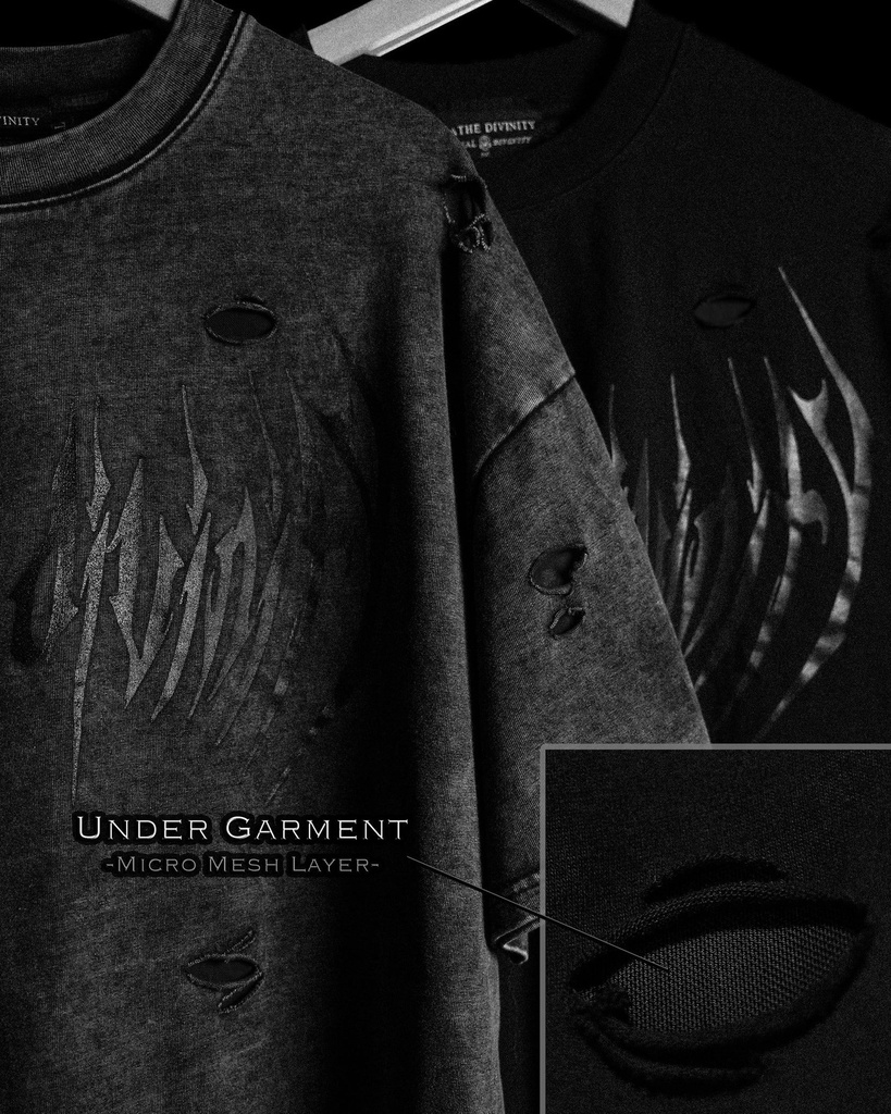 DESTROYED OVERSIZED T-SHIRT - [DARKNESS] (3)
