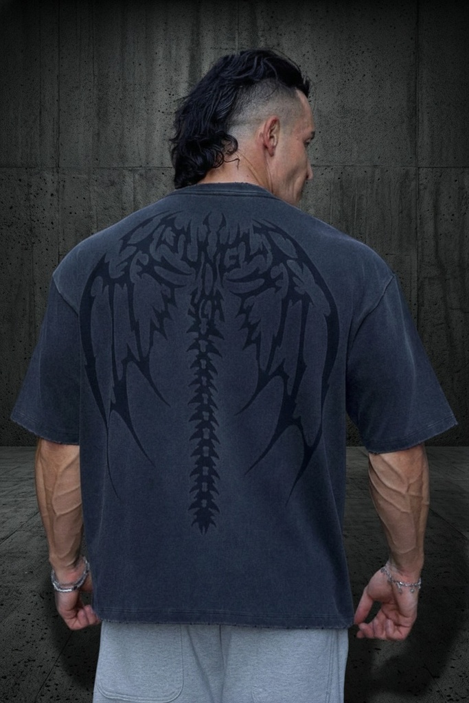 [4234-BW-S] Backbone Tees - Black Wash (S)
