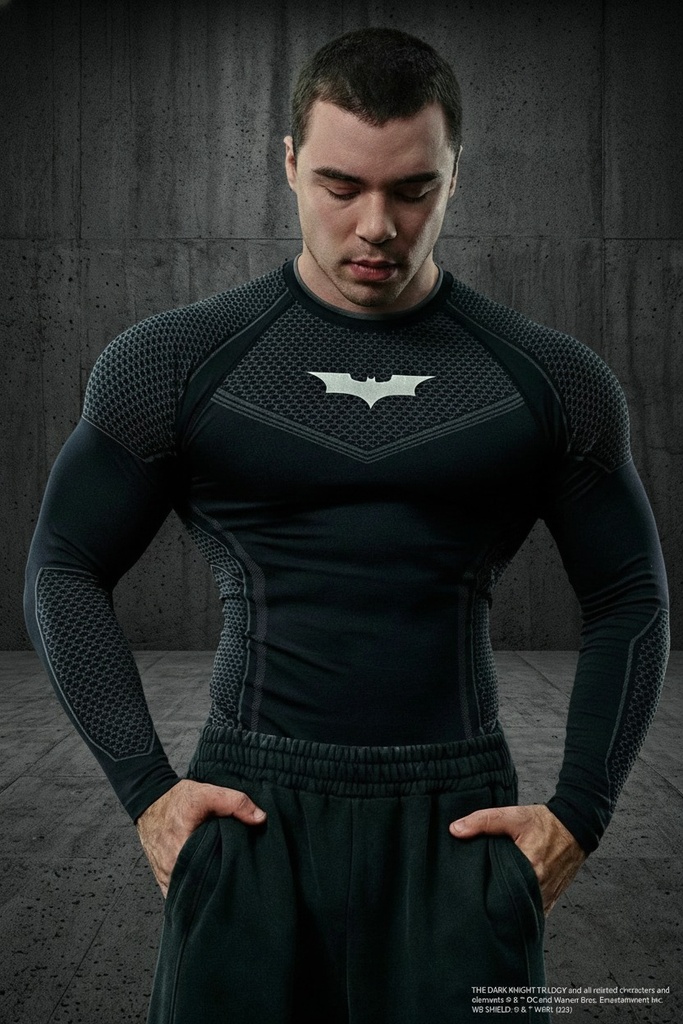 [8004-B-S] Batman Compression Longsleeves - Black (S)
