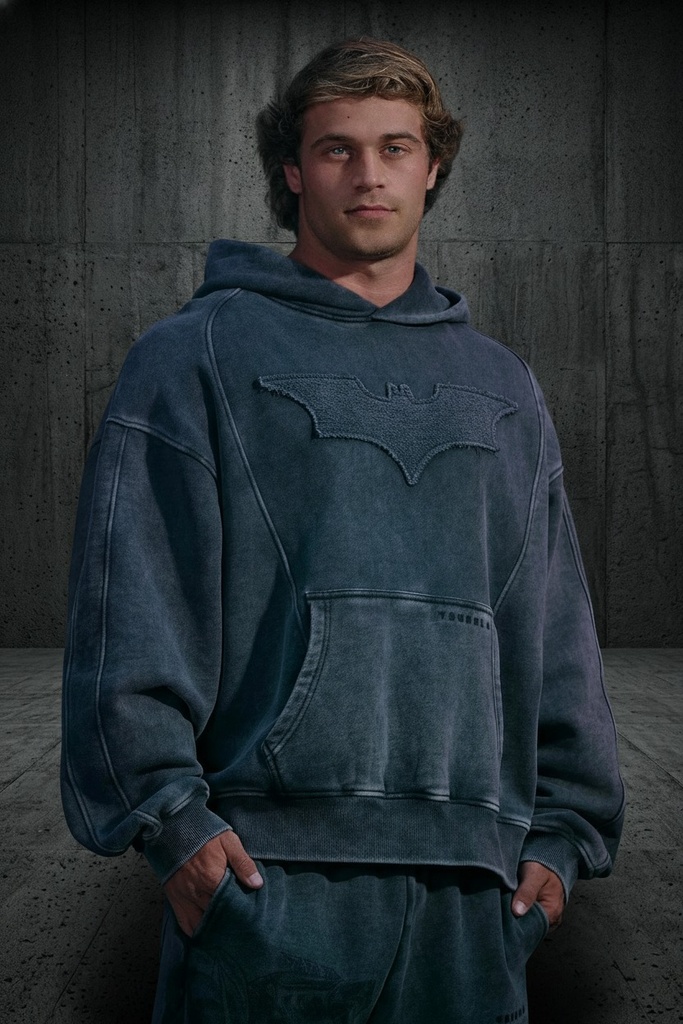 [YLA-5173-GREY-WASH-SML] Batman Stealth Hoodies - Grey Wash (S)