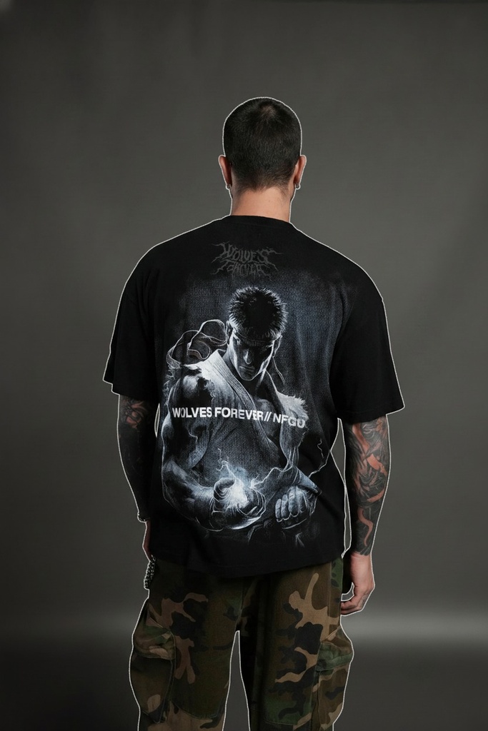 Darc Ryu "Side By Side" Series Premium Oversized Tee in Black