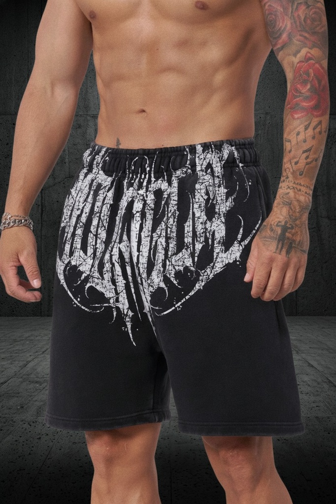 [1011BK-S] Dark Wave Shorts - Black (S)