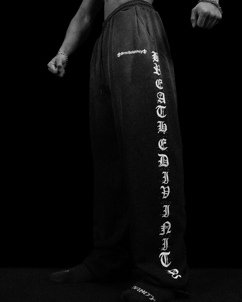 [LGN-NCF-LXR-SWT-M] Elegant Uncuffed luxury sweatpants [SMOKE WASHED]