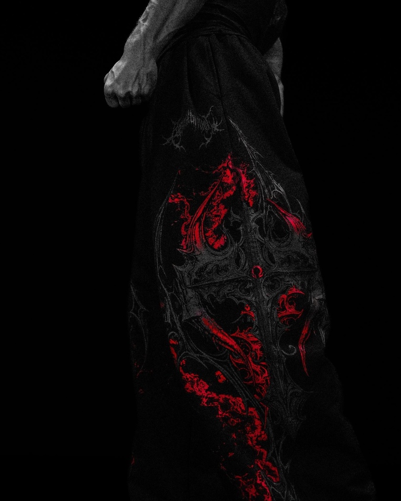 [XCT-BNN-SHP-NCF2-S] EXECUTIONER BANANA SHAPE UNCUFFED SWEATPANTS - [NIGHTMARE] (S)