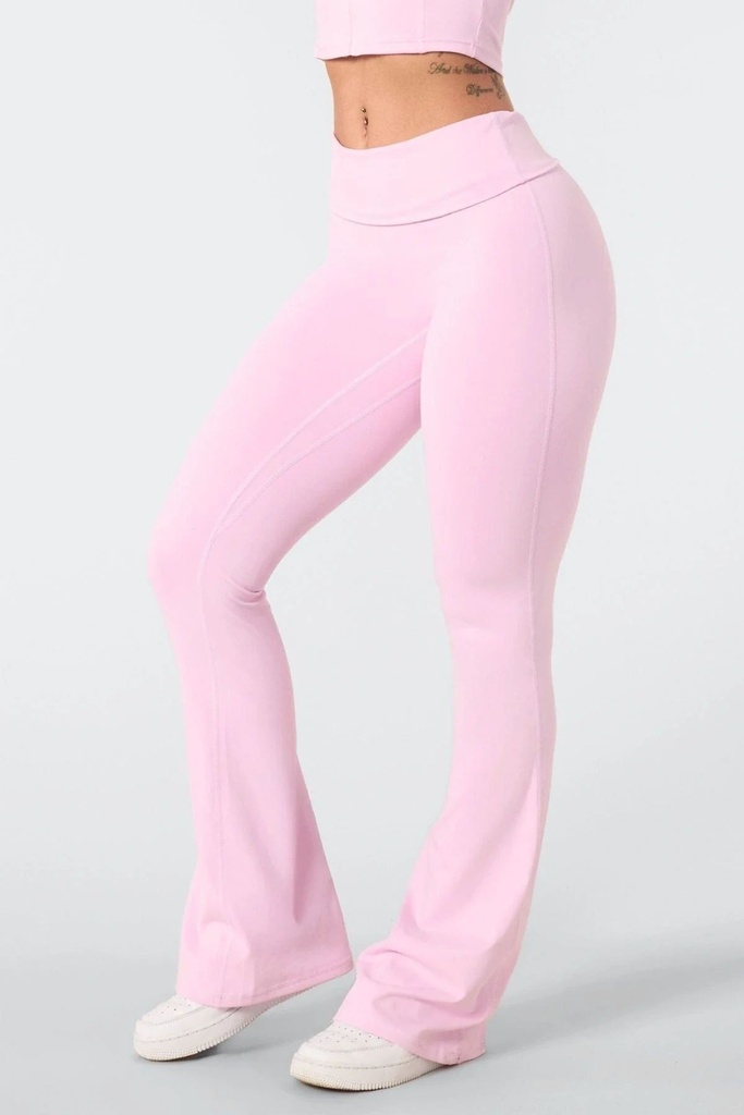 [W282-LP-S] Flashback Foldover Flares - Light Pink (S)