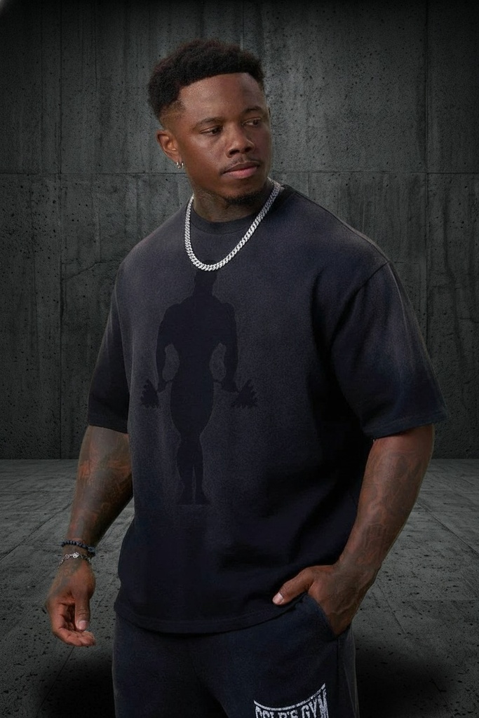 [4285-BW-S] Gold's Iron Legacy Shadow Tees - Black Wash (S)