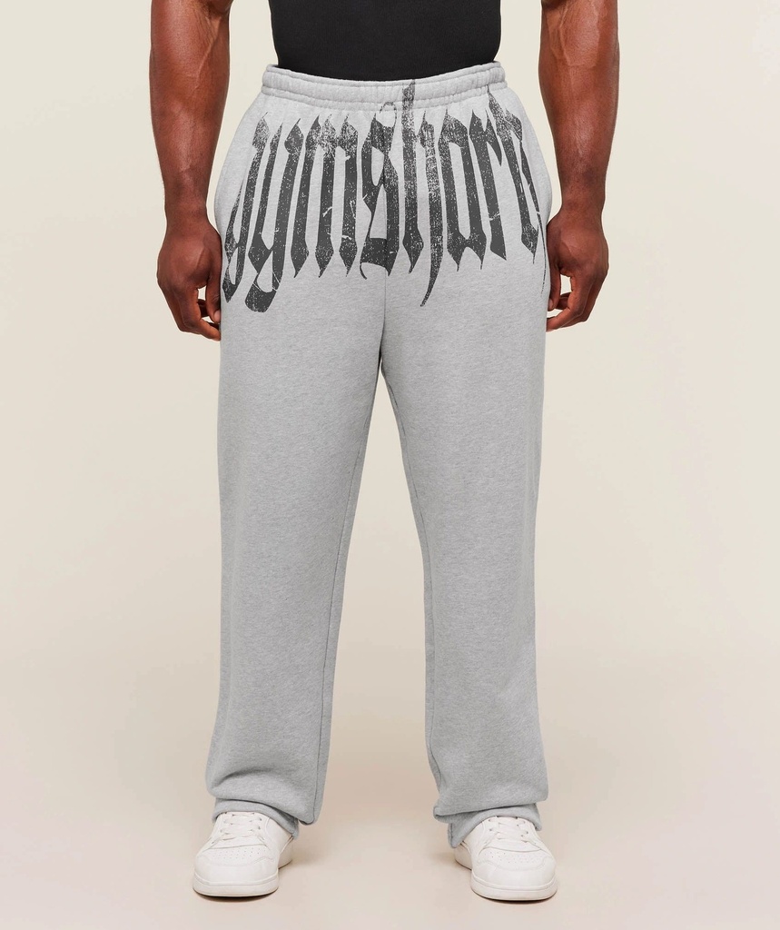 [A4C1V-GBCN-S] Gymshark Fade Graphic Straight Leg Jogger - Light Grey Core Marl (S)