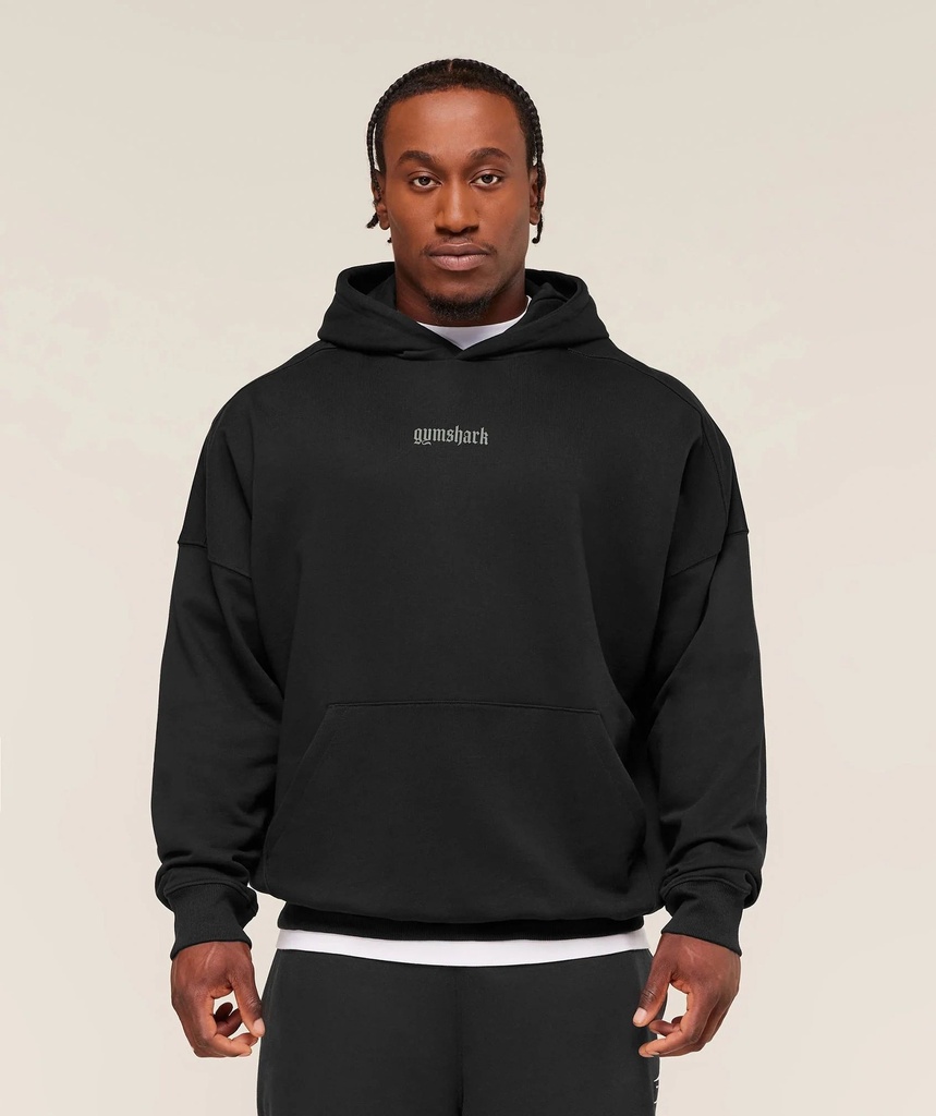 [GS-OLDE-ENGLISH-HOODIE-BLACK-SML] Gymshark Olde English Hoodie - Black (S)