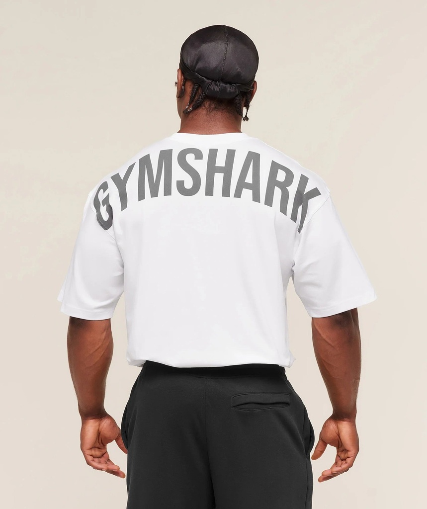 [GS-POWER-T-SHIRT-WHITE-SML] Gymshark Power T-Shirt - White (S)
