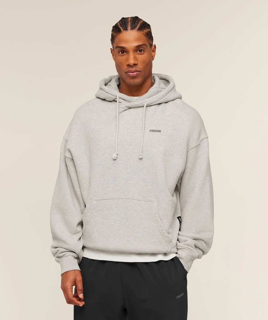 [GYM-X-CBM-WSH-S] GYMSHARK X CBUM WASHED HOODIE - Bros Stone Grey Marl (S)