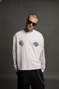 Harley-Davidson Wolves Distressed Grunge "Box Cut" L/S Tee in Cream
