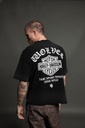 Harley-Davidson Wolves Distressed Grunge Mid-Length Raw Hem Tee in Black Drift Wash
