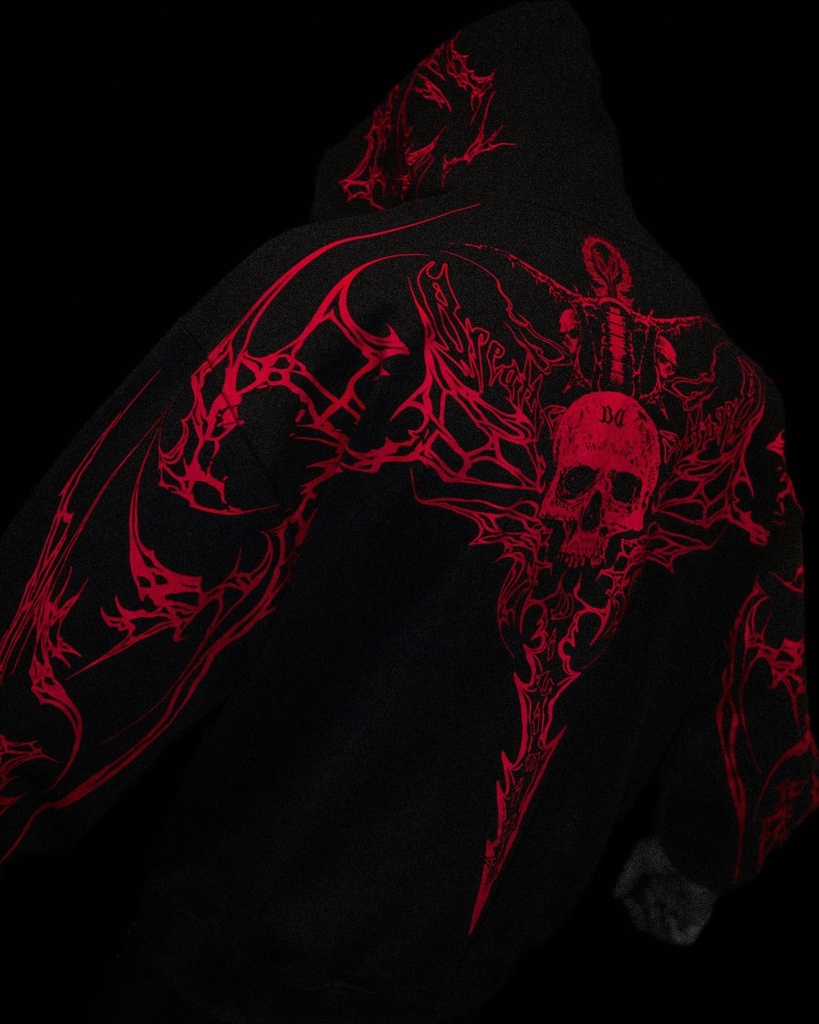 [KSOZU-R-S] Kingslayer Oversized Zip- up hoodie [RAGE] (S)