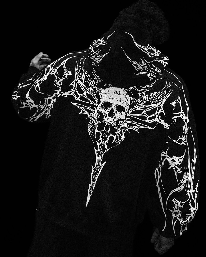 [KSOZU-VB-S] Kingslayer Oversized Zip- up hoodie [VOID BLACK] (S)