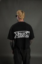 Midnight Wolves Distressed Grunge "Box Cut" Tee V2 in Black Drift Wash