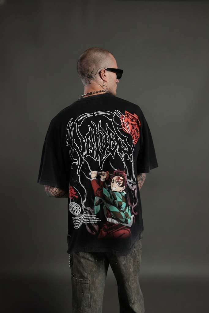 [NFG-TNJ-PRM-VRS-S] NFGU Tanjiro "Premium" Oversized Tee i n Black (S)