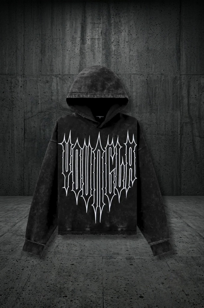 [5126-BW-S] Revenge Hoodies Black Wash (S)