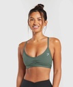 RUCHED STRAPPY SPORTS BRA