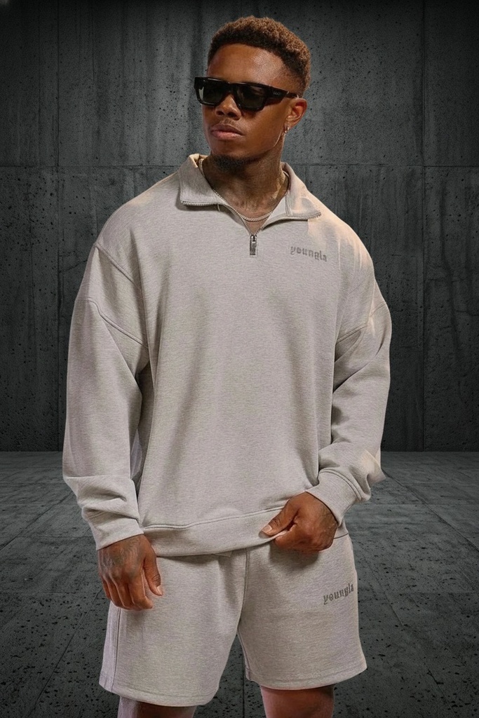 Soft AF Quarter Zips - Heather Grey