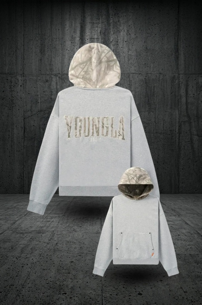 [5098-HG1] Tree Camo Hoodies - Heather Grey (S)