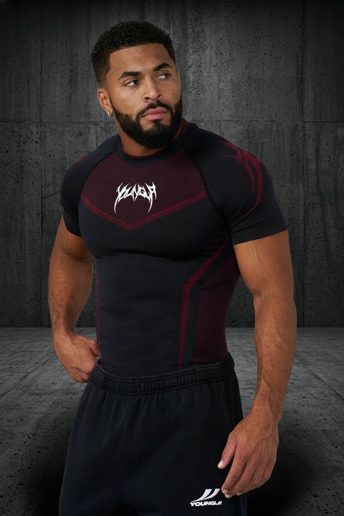 Warrior X Compression Tees - Black/Red