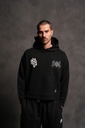 WOLF HESH FRVR "GRUNGE" BOX CUT HOODIE IN BLACK