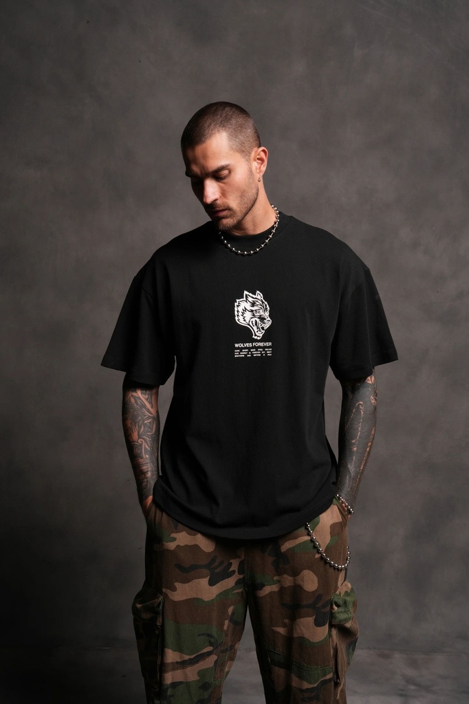 [WLVS-HV-YR-BCK-PRMM-VRSZD-T-N-BLCK-S] WOLVES HAVE YOUR BACK "PREMIUM" OVERSIZED TEE IN BLACK (S)