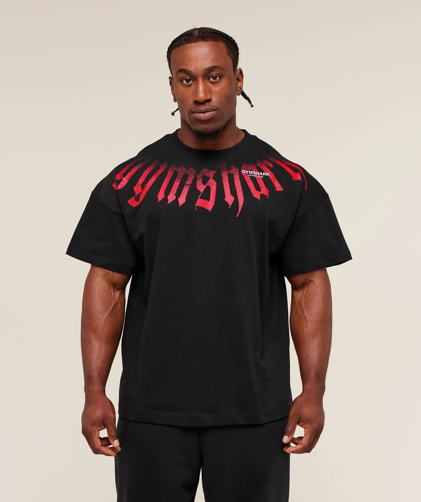 [A4C1V-GBCN-B-S] Gymshark Fade Graphic T- Shirt - GS Black (S)