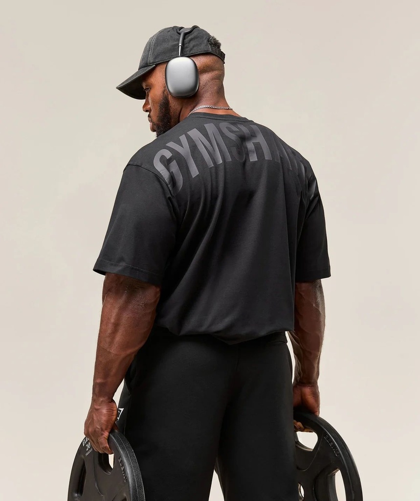 [A2C9E-BC1D-B-XS] POWER T-SHIRT-Black (XS)