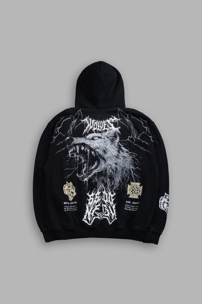 [FNR-STR-PRC-HD-S] Fenrir Storm "Pierce" Hoodie in Black Drift Wash (S)